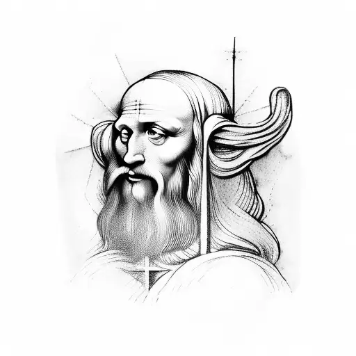leonardo da vinci  tattoo design idea