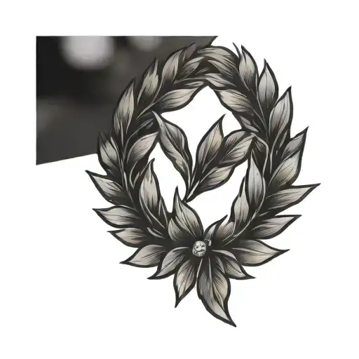 laurel wreath on knees tattoo design idea