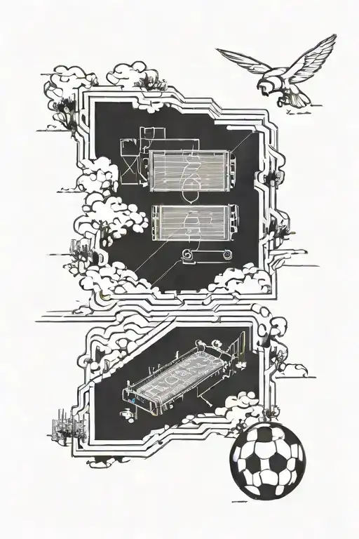 soccer field tattoo design idea