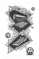 soccer field tattoo design idea