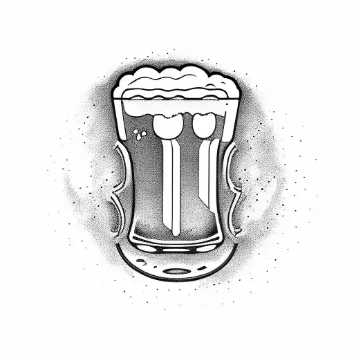 a glass of beer with a lid inside tattoo design idea