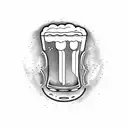 a glass of beer with a lid inside tattoo design idea