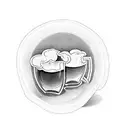 a glass of beer with a lid inside tattoo design idea