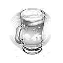 a glass of beer with a lid inside tattoo design idea