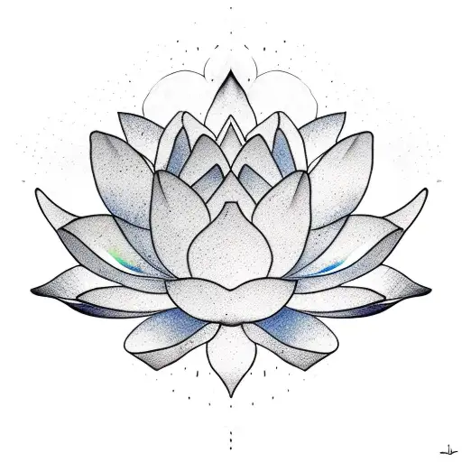 a sketch of lotus flower with each petal representing a different phase of the moon tattoo design idea