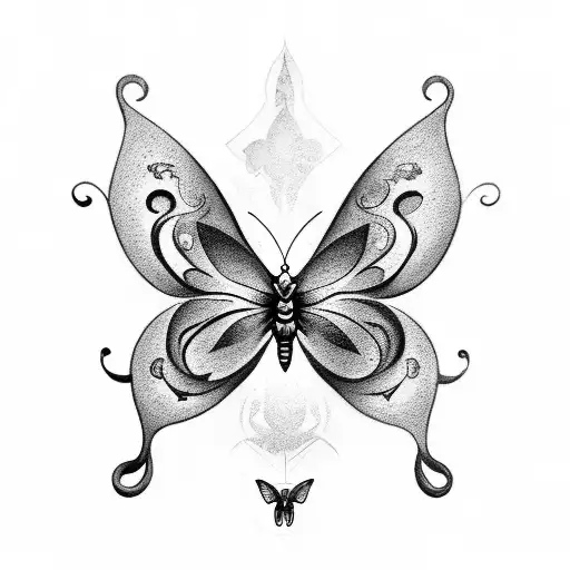 A tattoo of a butterfly with intricate musical notes as its wings tattoo design idea