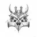 A warrior leading a rebellion against oppressive forces, with a backdrop of chaos and destruction tattoo design idea