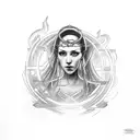 the wording "Remember Lot's Wife" surrounded by a ring of fire for the forearm tattoo design idea