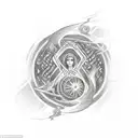 the wording "Remember Lot's Wife" surrounded by a ring of fire for the forearm tattoo design idea