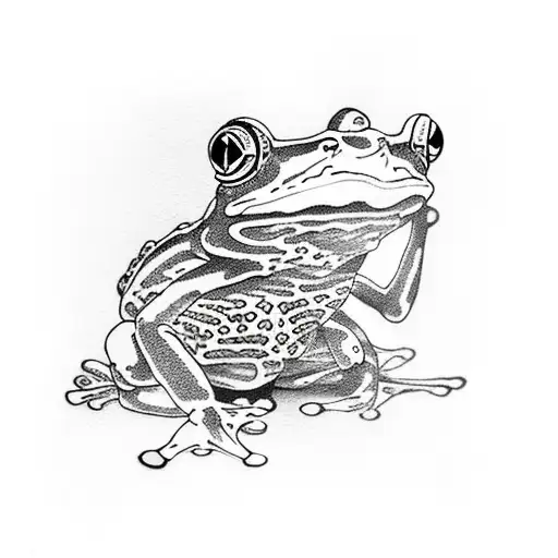 frog farmer tattoo design idea