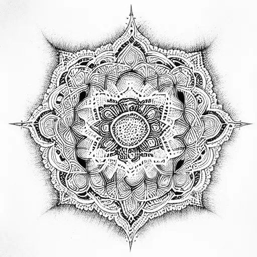 Mandala mehndi lace tattoo art nouveau weave Vector Image