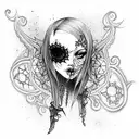 gothic lace tattoo design idea