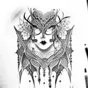 gothic lace tattoo design idea
