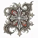 gothic inverted cross tattoo design idea