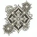 gothic inverted cross tattoo design idea