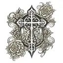 gothic inverted cross tattoo design idea