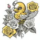 tweety bird and roses tattoo design  tattoo design idea