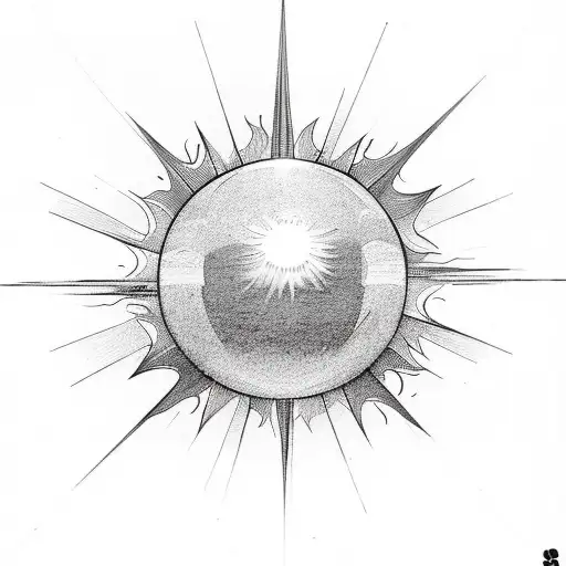mirrorball with sun tattoo design idea