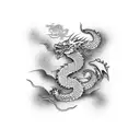 kaizen in japanese, with a dragon wrapped around a samurai tattoo design idea