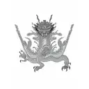 kaizen in japanese, with a dragon wrapped around a samurai tattoo design idea