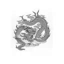 kaizen in japanese, with a dragon wrapped around a samurai tattoo design idea