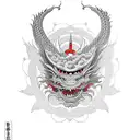 kaizen in japanese, with a dragon wrapped around a samurai tattoo design idea