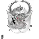 kaizen in japanese, with a dragon wrapped around a samurai tattoo design idea