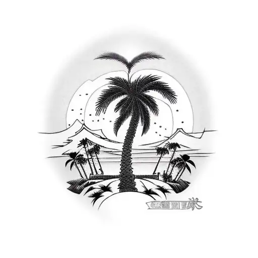palm tree tattoo design idea