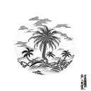 palm tree tattoo design idea