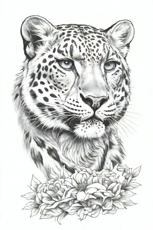 snow leopard  tattoo design idea