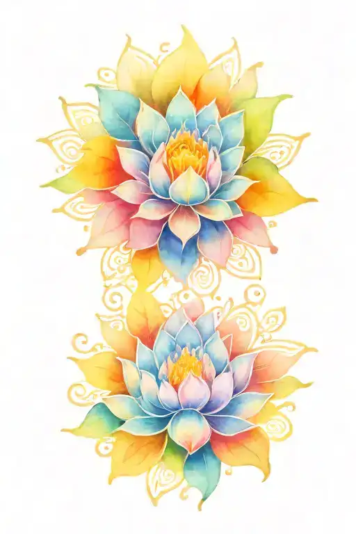 mandala with lotus flower blooming tattoo design idea