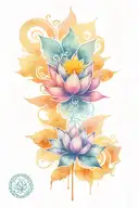 mandala with lotus flower blooming tattoo design idea