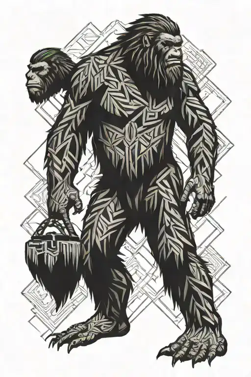 bigfoot tattoo design idea