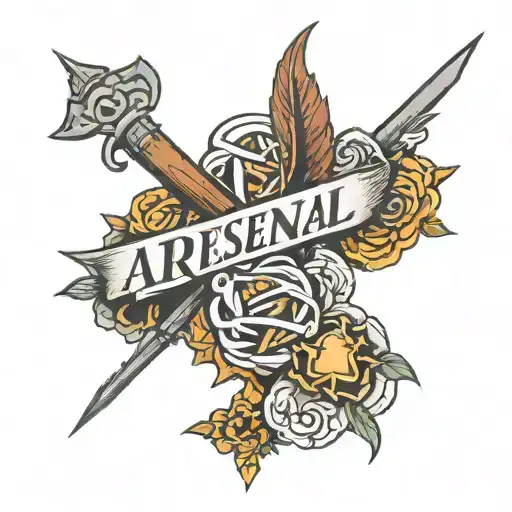 text arsenal tattoo design idea