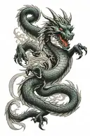 dragon wrapped around left arm sleeve tattoo tattoo design idea