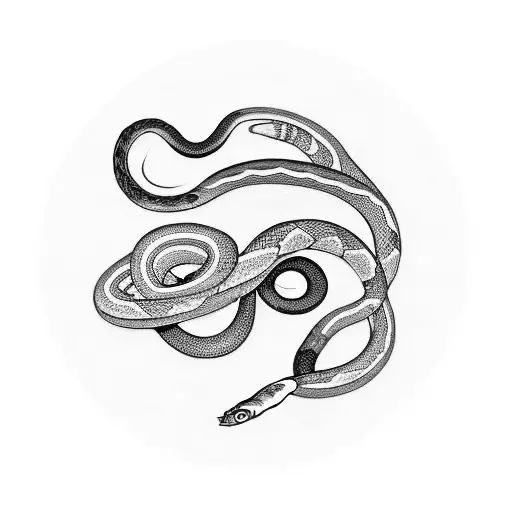 smoky snake with simple line rose and a virgo star sign tattoo design idea