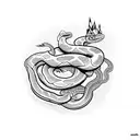 smoky snake with simple line rose and a virgo star sign tattoo design idea