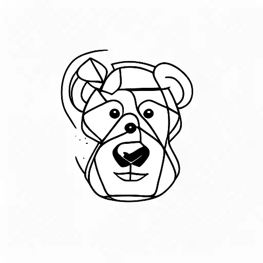 Teddy bear with square nose  tattoo design idea