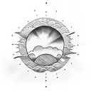 Clouds with Sun  tattoo design idea
