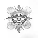 Clouds with Sun  tattoo design idea