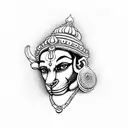 Sri Ram and Hanuman standing together, Wrist band tattoo tattoo design idea
