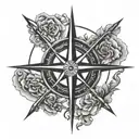 Nordic compass design tattoo design idea