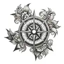 Nordic compass design tattoo design idea