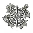 Nordic compass design tattoo design idea