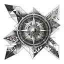 Compass arm band with geometric design incorporating tattoo design idea