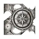 Compass arm band with geometric design incorporating tattoo design idea