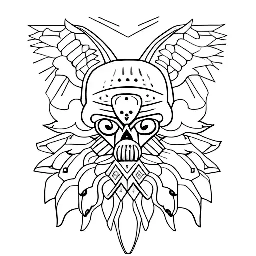 coruja com cruz  tattoo design idea