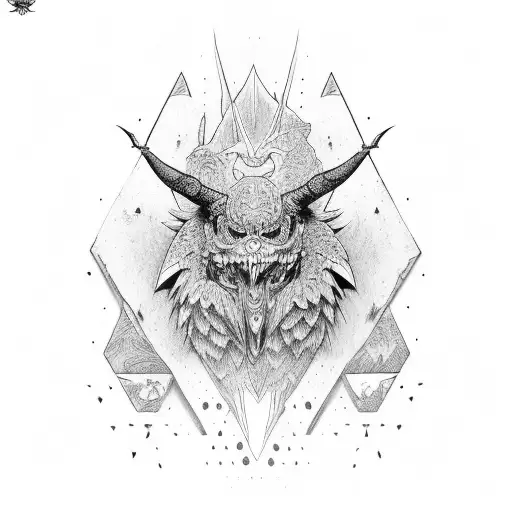 coruja com cruz  tattoo design idea