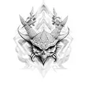 coruja com cruz  tattoo design idea