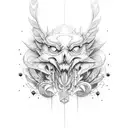 coruja com cruz  tattoo design idea